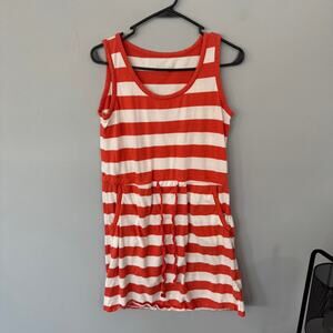 Merona Sleeveless Striped Mini Dress Women's Size Small Pockets Cotton & Modal